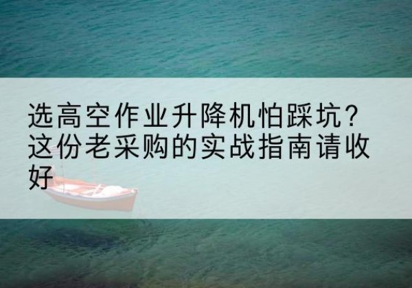 苍溪高空作业升降机厂家推荐-选高空作业升降机怕踩坑？这份老采购的实战指南请收好