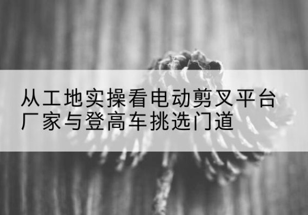苍溪电动剪叉升降平台厂家-从工地实操看电动剪叉平台厂家与登高车挑选门道